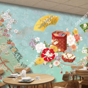 Tranh dán tường phong cách Nhật 5D040 dán quán ăn
