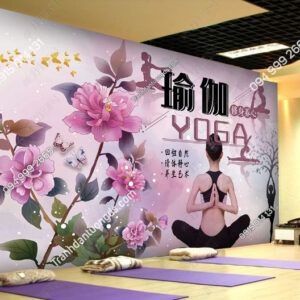 Tranh hoa dán tường yoga spa DS_24364586