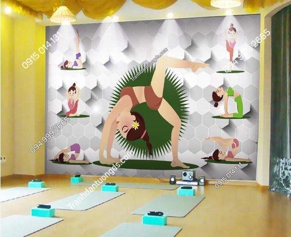 Tranh lớp tập yoga DS_17665456