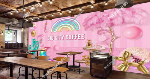 Tranh dán tường cafe bigcity
