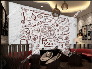 Tranh dán tường quán ăn vặt Pizza DS_15426402