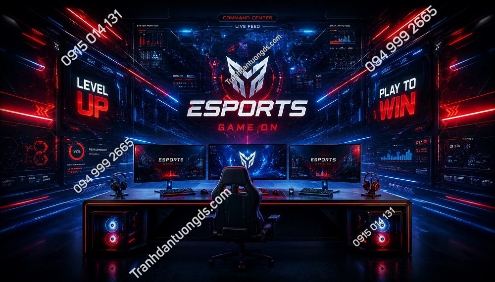 Tranh Dán Tường Gaming Esports Command Center Luxury Tech 14820262
