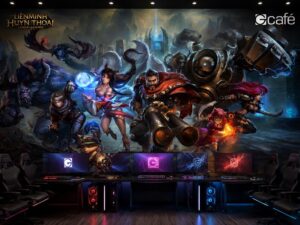 Tranh dán tường nhân vật game liên minh huyền thoại trang trí phòng game