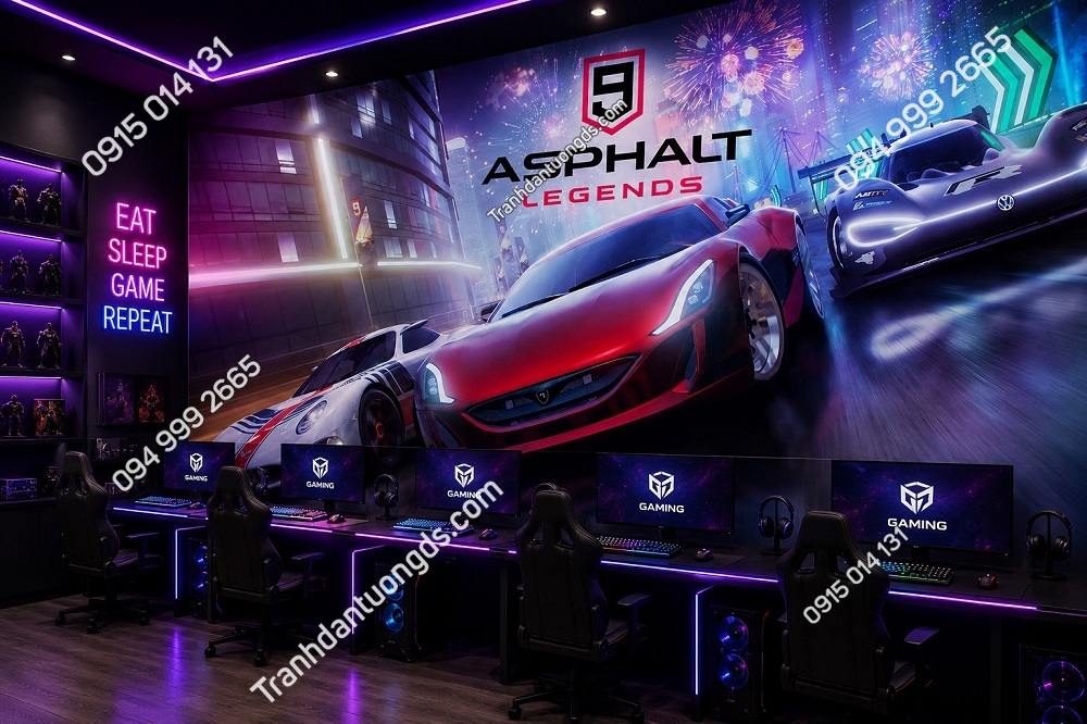 Tranh dán tường quán game Asphalt 9