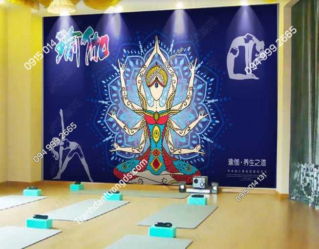 Tranh dán tường yoga spa phong cách Thái Lan DS_18452551