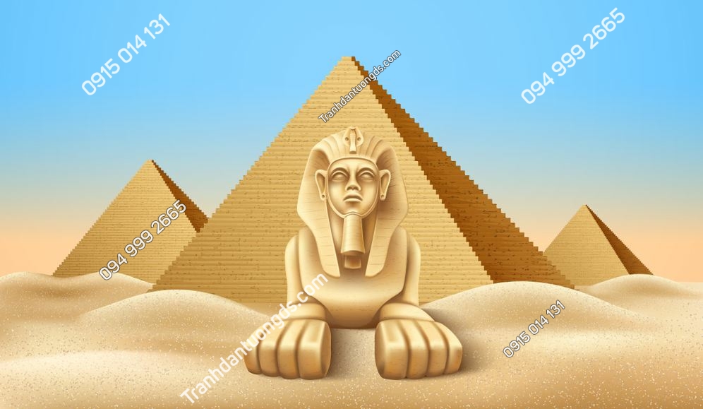 Tranh tượng nhân sư và kim tự tháp -1293460456