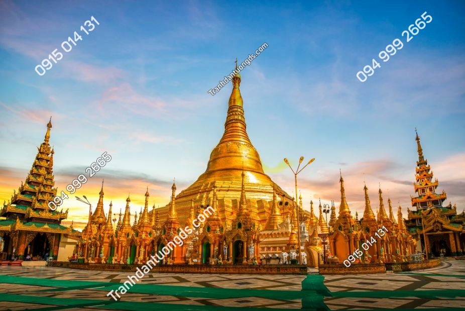 Chùa Shwedagon lúc hoàng hôn ở Yangon, Myanmar 1593137677