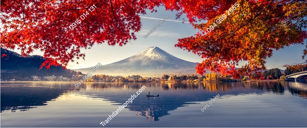 Mùa thu đầy màu sắc lá đỏ và núi Phú Sĩ, Nhật Bản 1321286417