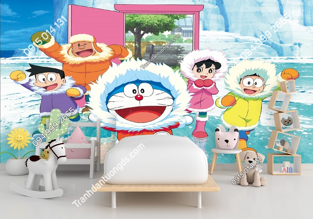 Tranh 3D Doraemon phòng bé