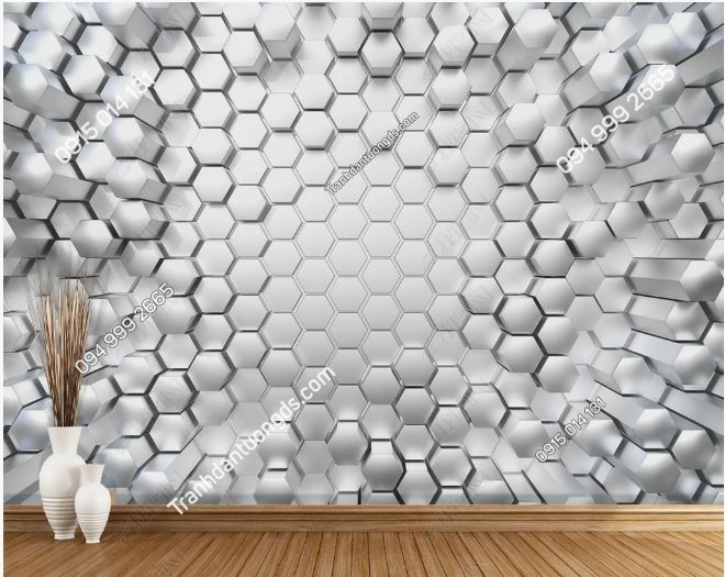 Tranh tường 3D kiểu họa tiết tổ ong DS_17633260