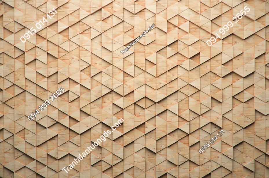 Tranh dán tường giả gỗ họa tiết tam giác 774266581