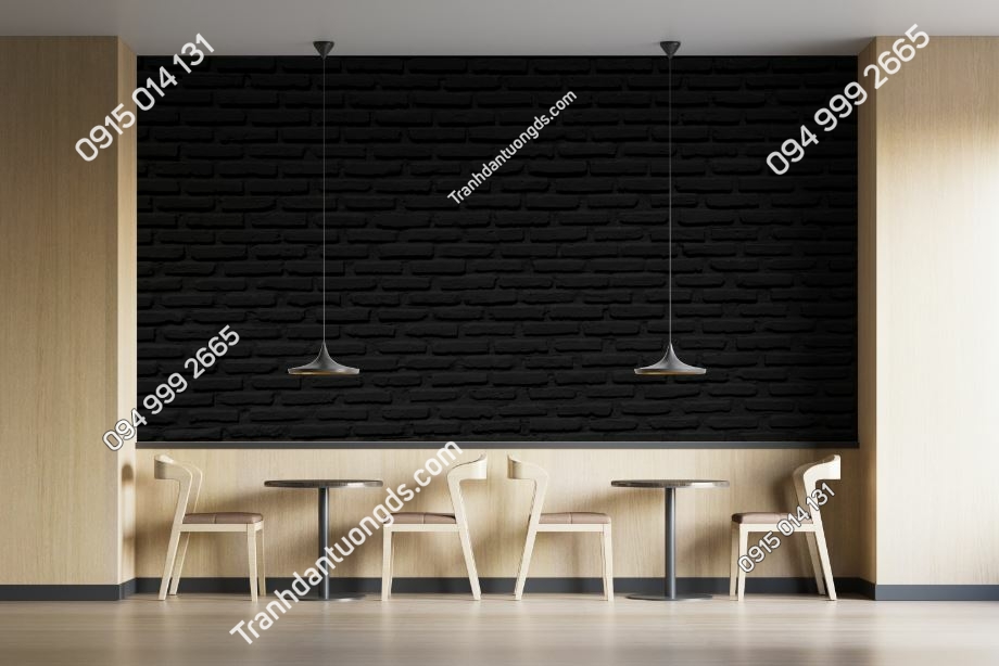 Tranh gạch đen dán tường quán cafe 1215602074