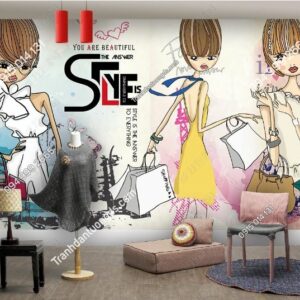 Tranh tường dán shop quần áo weili_17009182