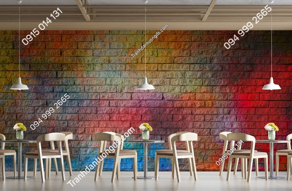 Tranh tường gạch phun sơn loang lổ 534898204