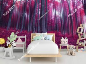 Tranh rừng cây tím phép thuật 436606927