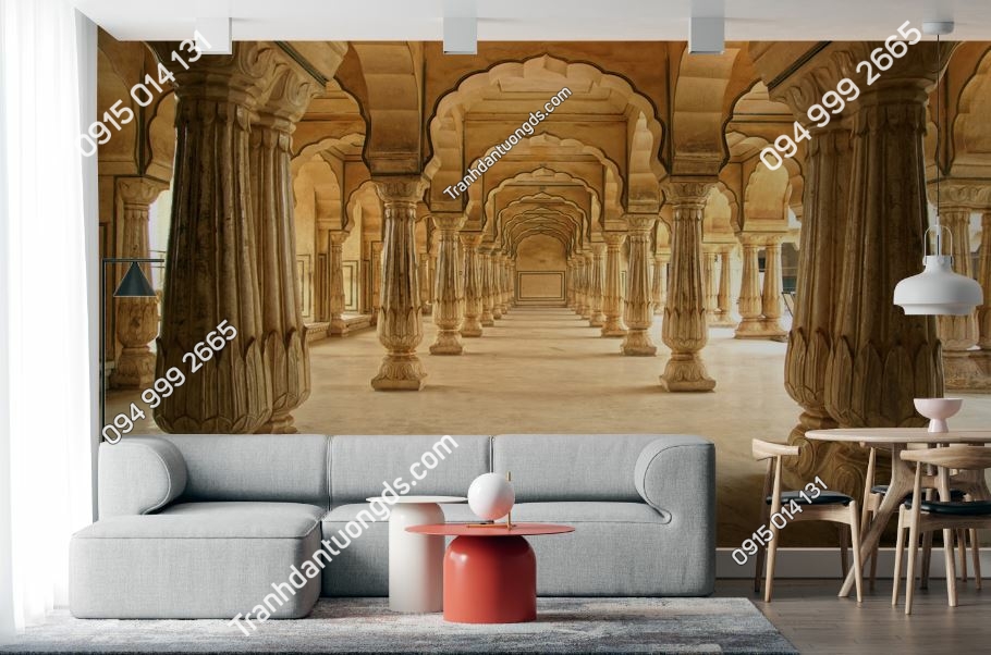 Hội trường cột của Amber pháo đài. Jaipur, Ấn Độ 98711714