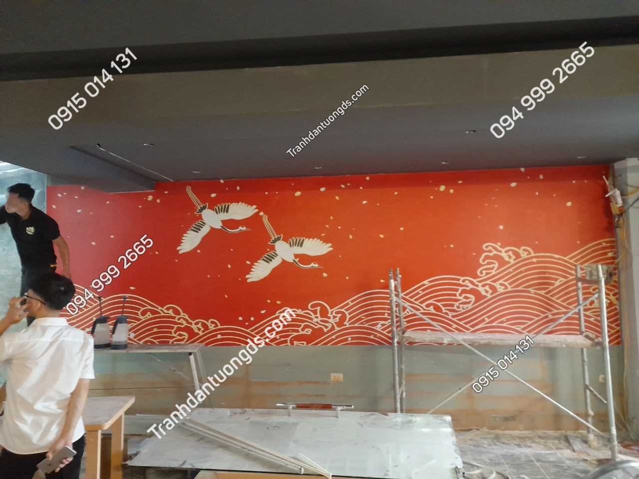 Tranh dán tường nhà hàng Nhật Bản