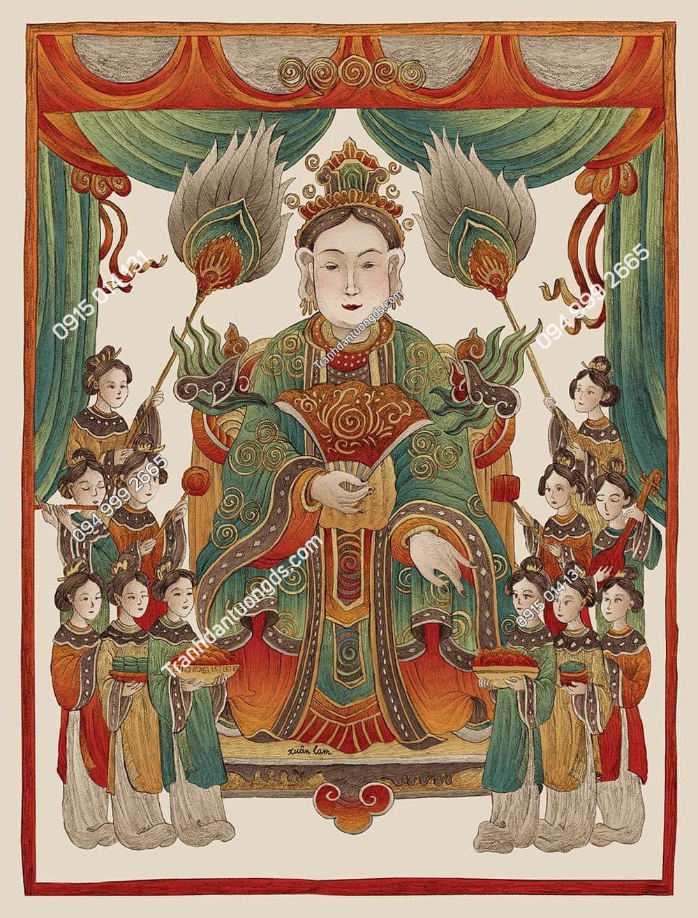 Tranh Thờ phụng Mẫu Thượng Ngàn 1