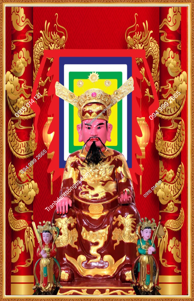 Tranh dán tường Đức Thánh Trần nền đỏ 41185