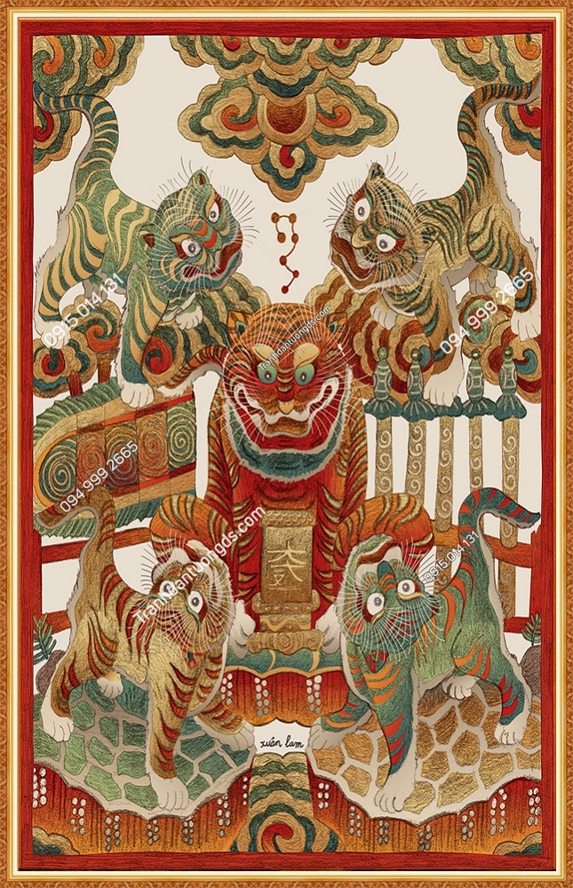 Tranh dán tường ngũ hổ by xuan lam