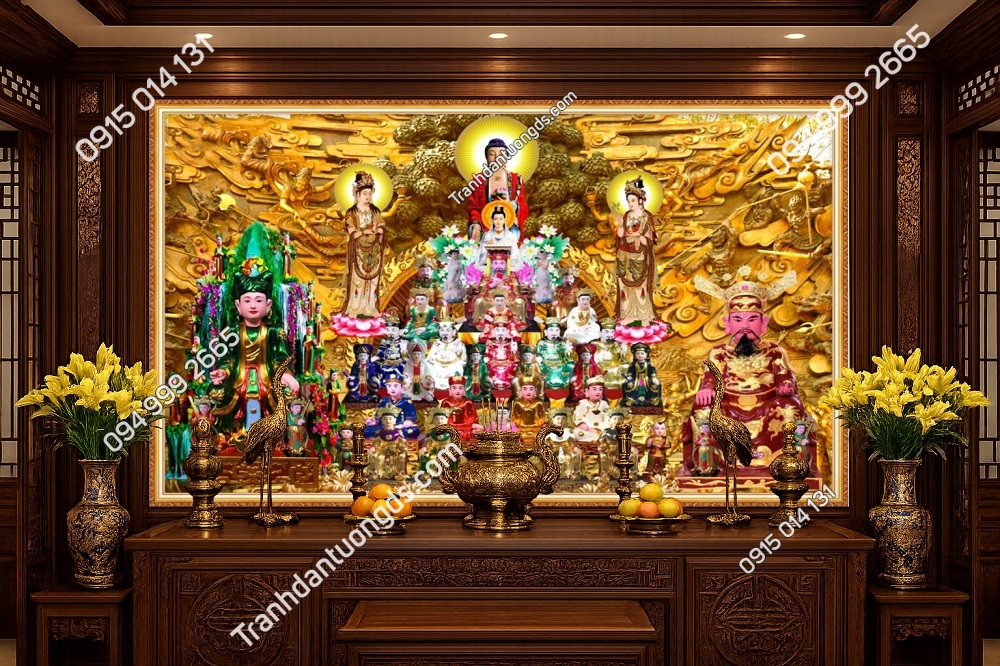 Tranh dán tường tứ phủ công đồng 41212