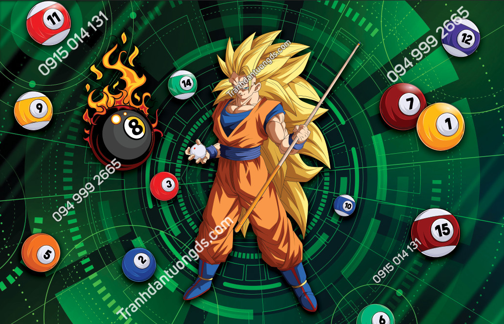 Tranh dán tường Bida kết hợp Goku 1172025