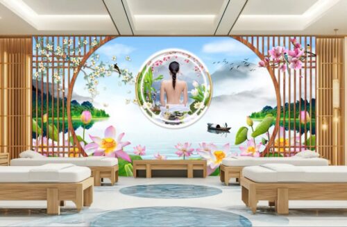 Tranh dán tường Spa dưỡng sinh Đại Sơn Decor