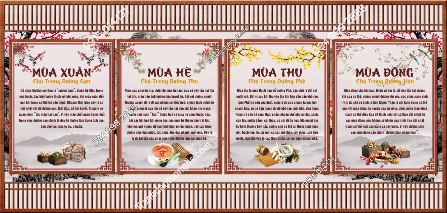 Tranh dán tường giả vách gỗ lam sóng Spa ASPA0014