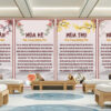 Tranh lụa dán tường quán spa đông y dưỡng sinh 18091