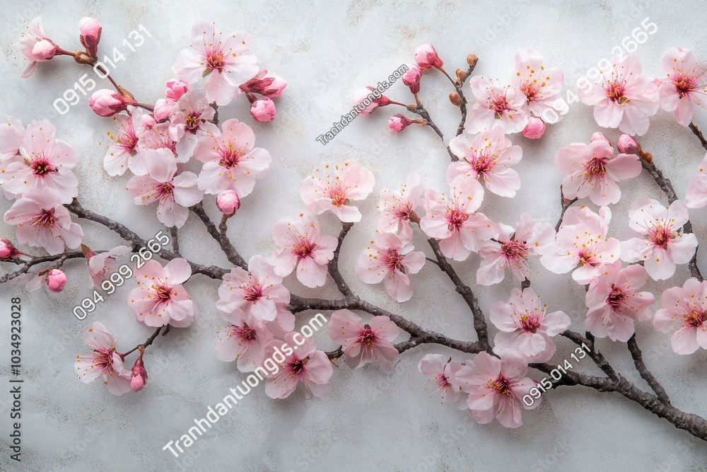 Tranh dán tường hoa đào 1034923028