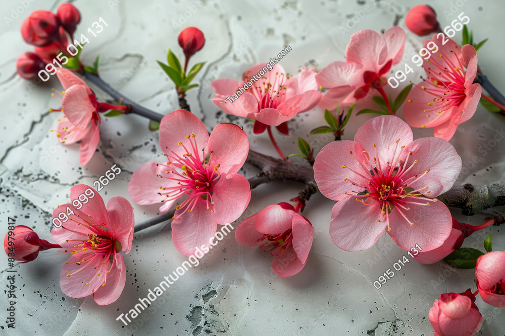 Tranh dán tường hoa đào 834979817