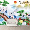 Tranh dán tường 3D tùng hạc diên niên 81001