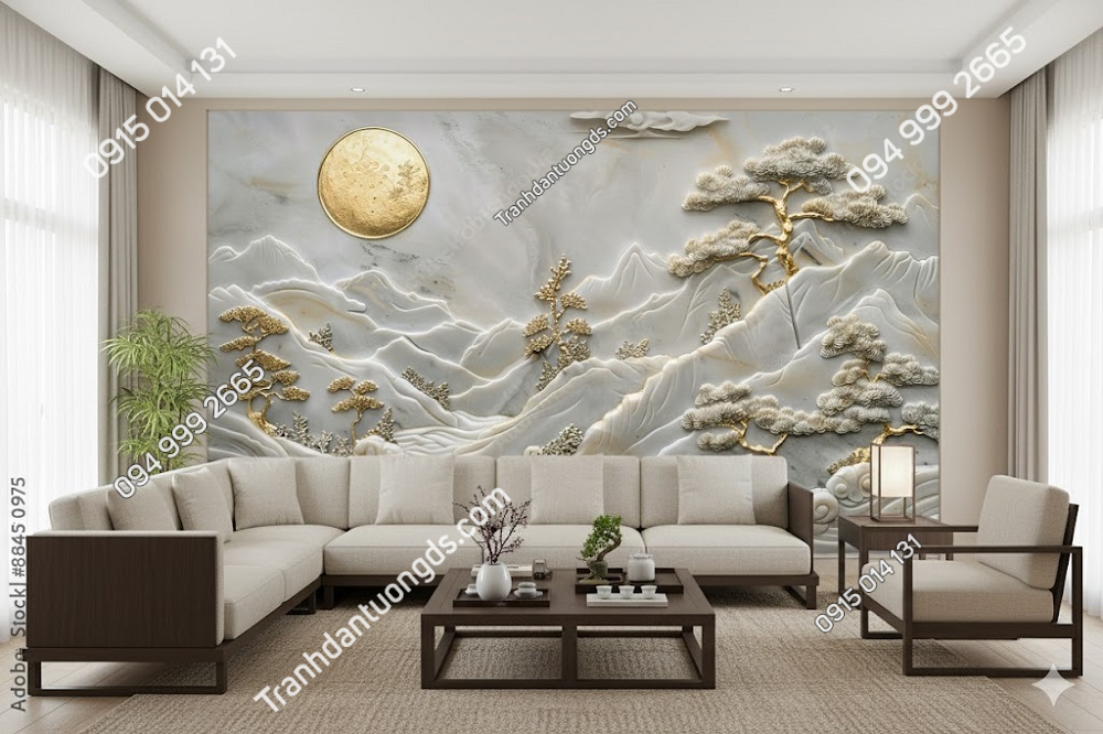 Tranh dán tường 3D giả đá cẩm thạch hiện đại 868307975