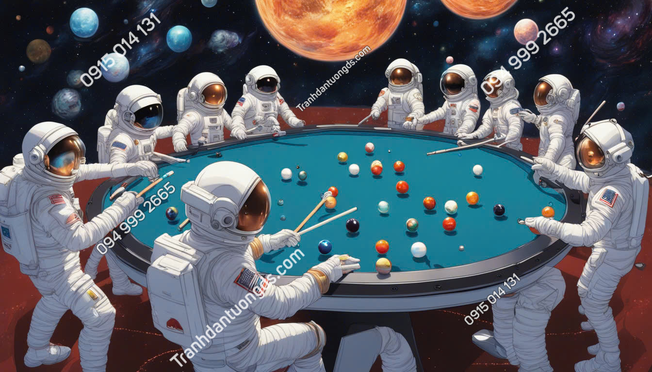 Tranh 3D dán tường quán billiards 2026 (3)