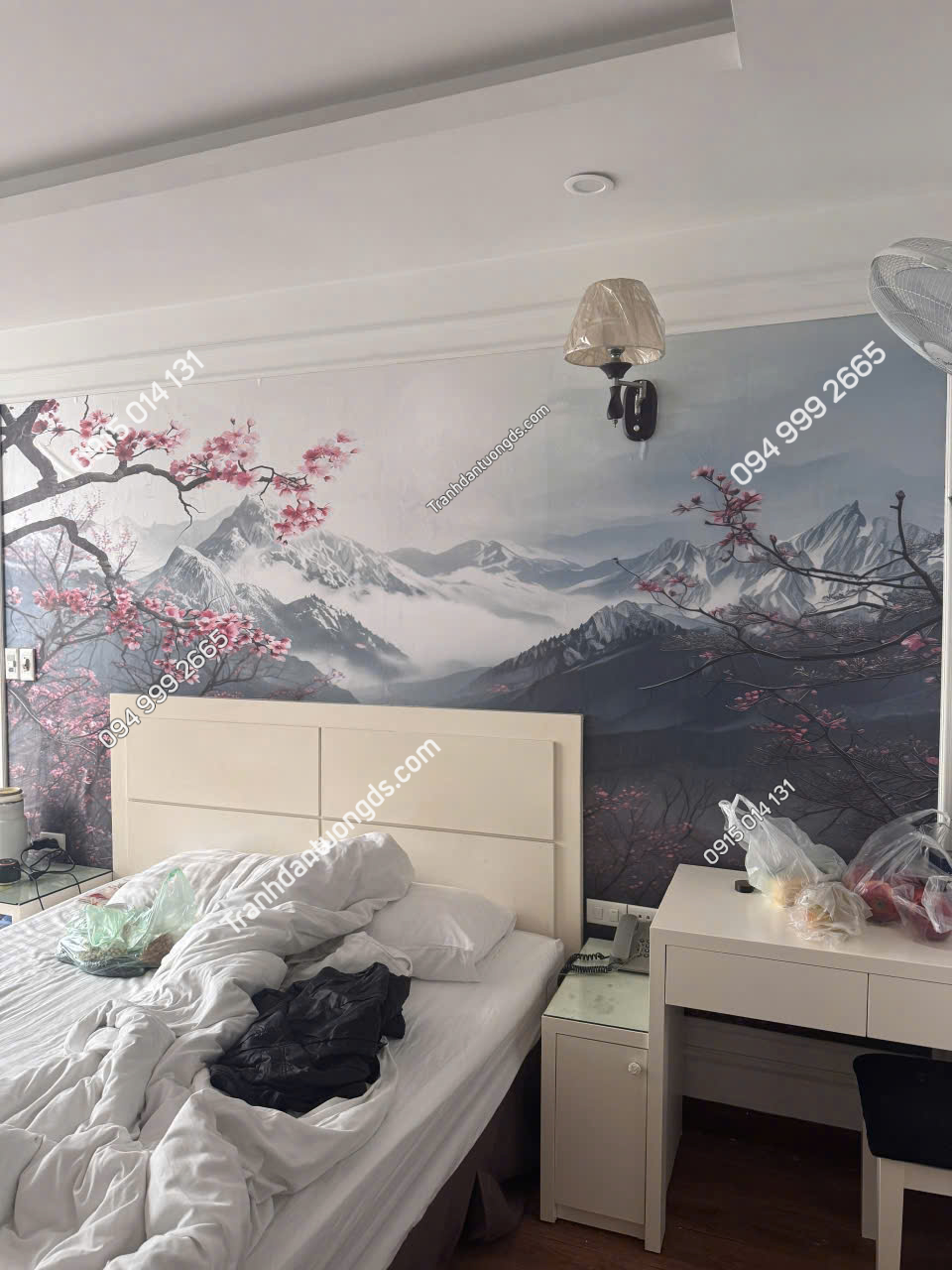 Thi công tranh 3D dán tường indochine khách sạn 2026 đẹp