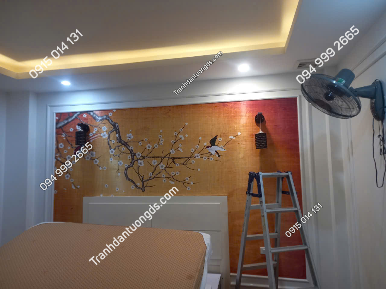 Thi công tranh 3D dán tường indochine khách sạn 2026 mới