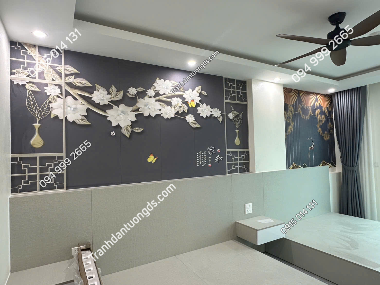 Thi công tranh 5D dán tường indochine khách sạn 2026 đẹp