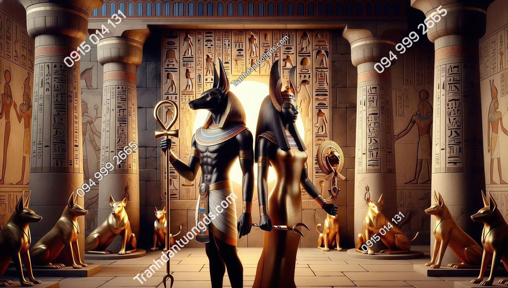 Tranh dán tường quán bi-a 3D Ai Cập 2026 mẫu 12