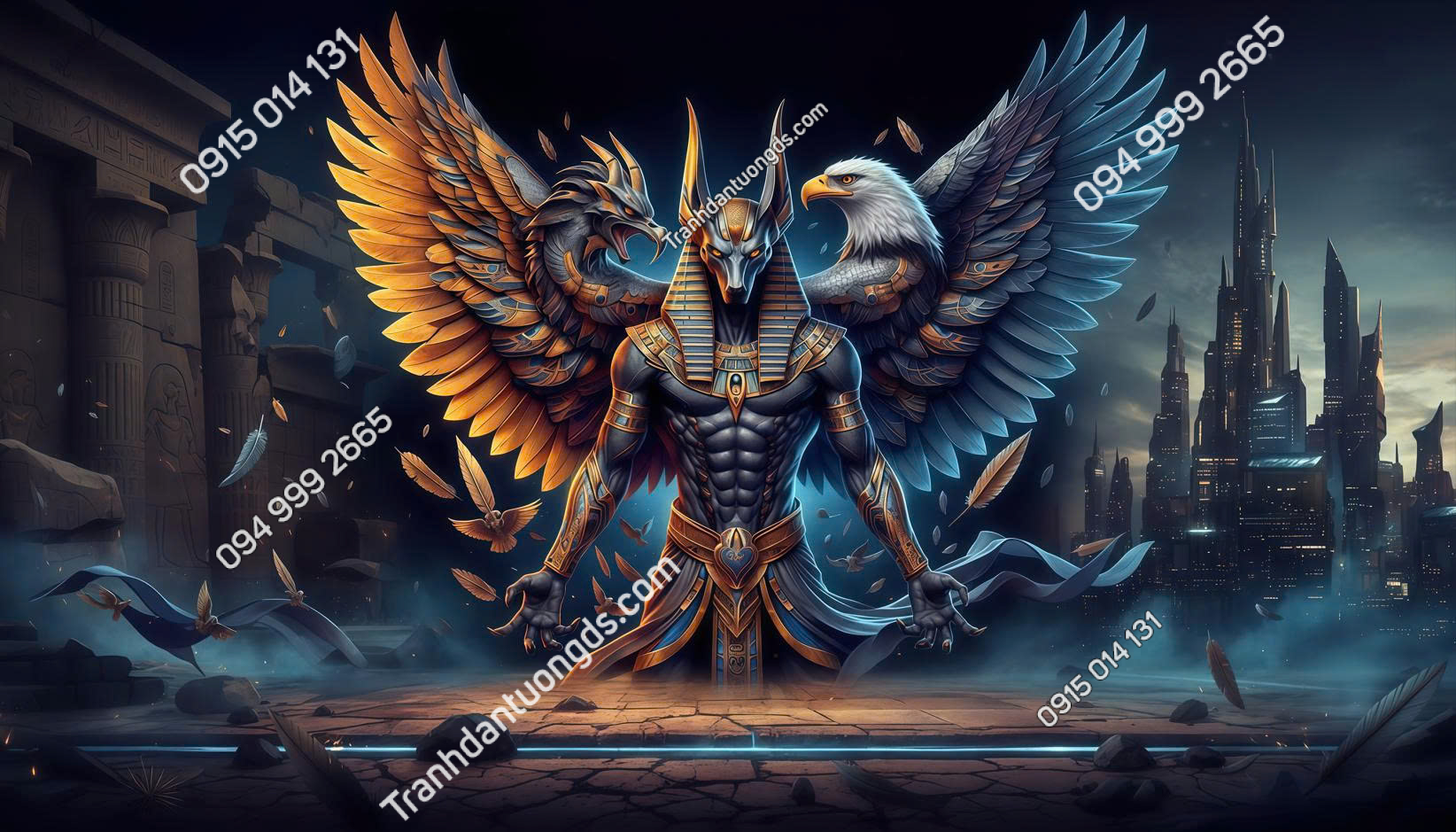 Tranh dán tường quán bi-a 3D Ai Cập 2026 mẫu 15