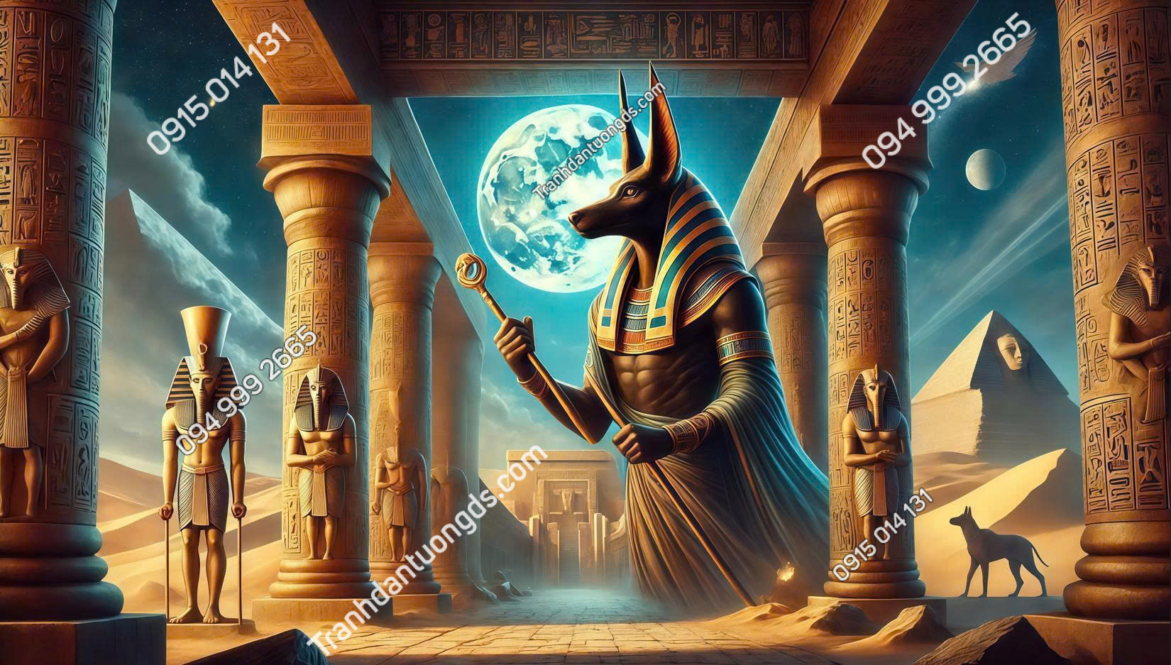 Tranh dán tường quán bi-a 3D Ai Cập 2026 mẫu 17