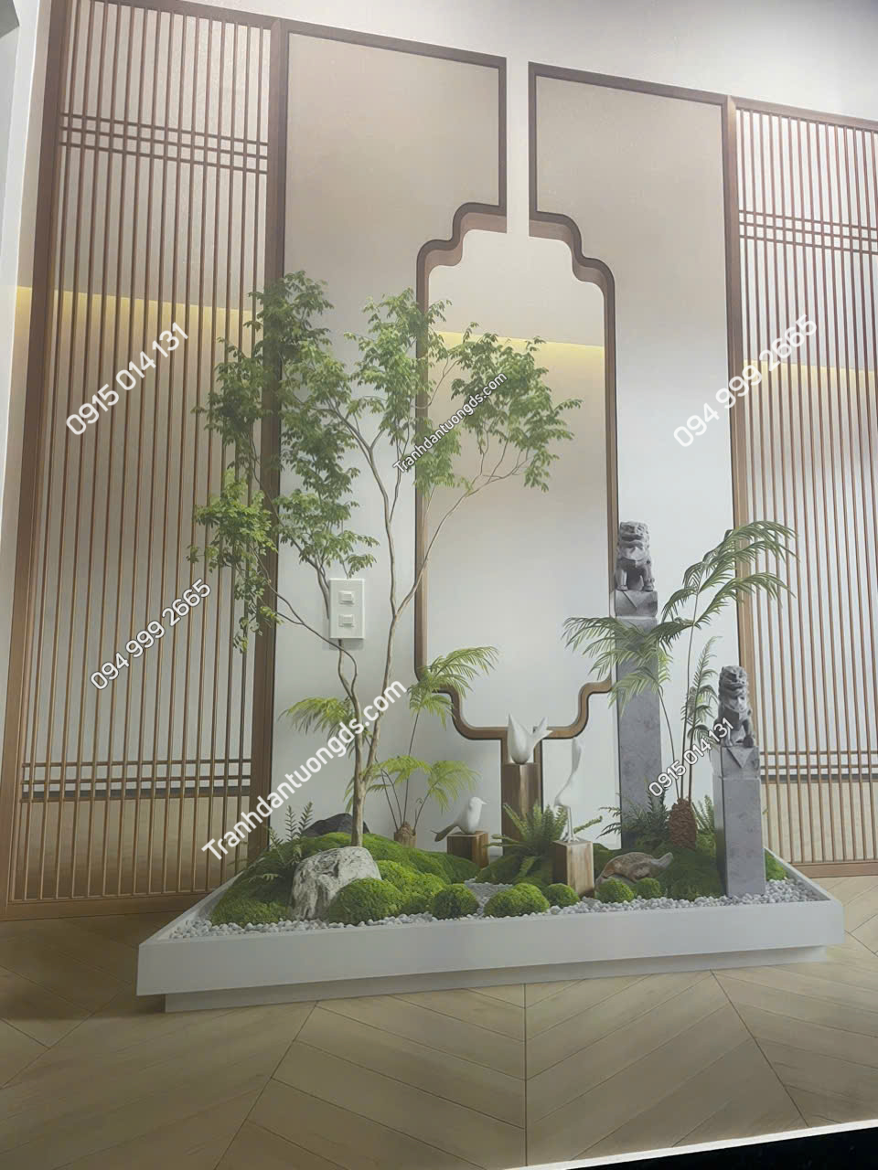 Thi công tranh dán tường tiểu cảnh đẹp 2026