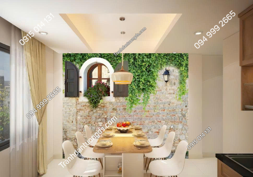 Tranh dán tường 3D phòng bếp 2026