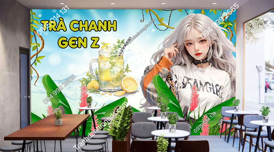 Tranh dán tường 3D trà tranh trà sữa 2026 (2)
