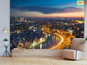 Tranh dán tường phong cảnh châu Âu, thành phố phòng khách (11)