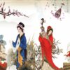 Tranh dán tường tứ đại mỹ nhân Trung Hoa in lụa 3D (4)