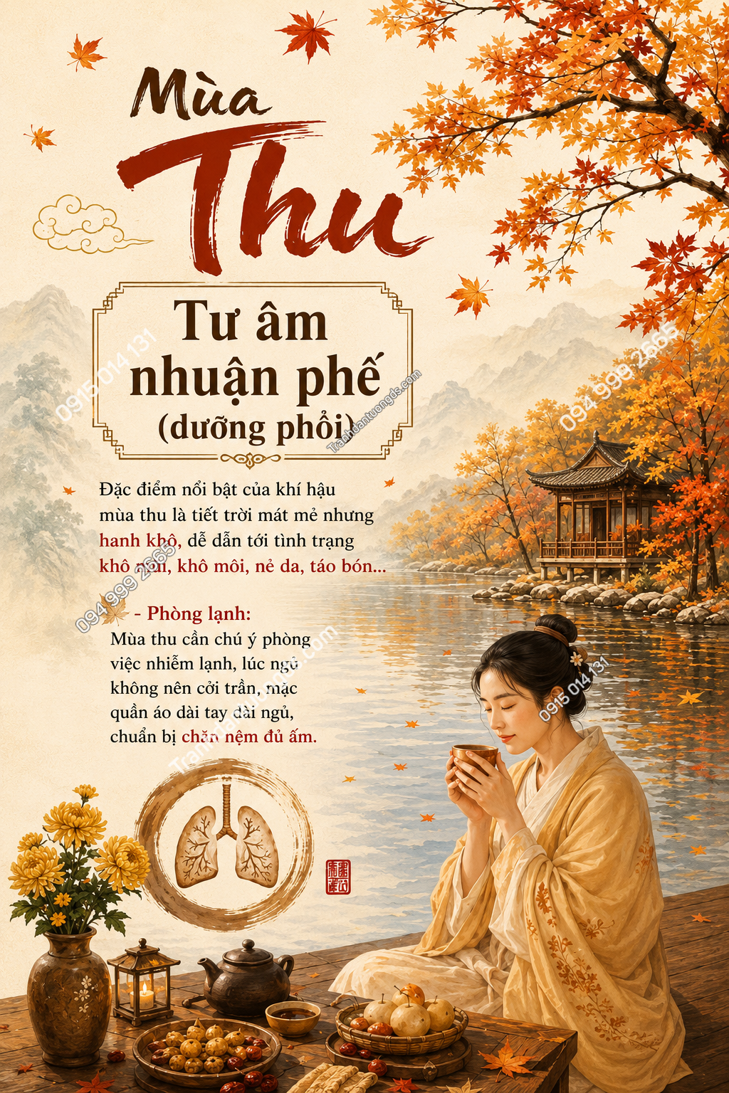 Tranh dán tường Spa mùa thu