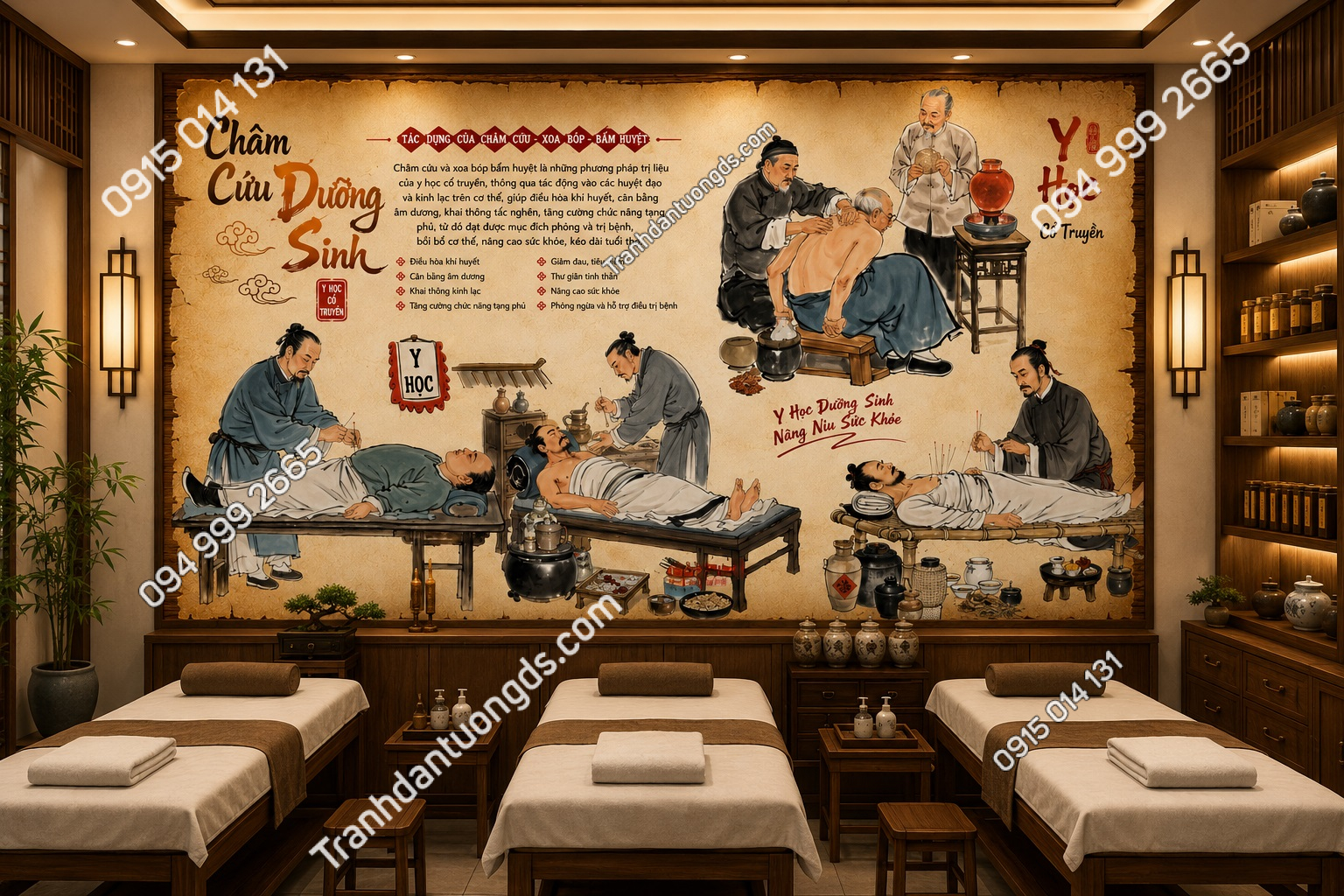 Tranh dán tường châm cứu dưỡng sinh y học cổ truyền 20250506163934067123