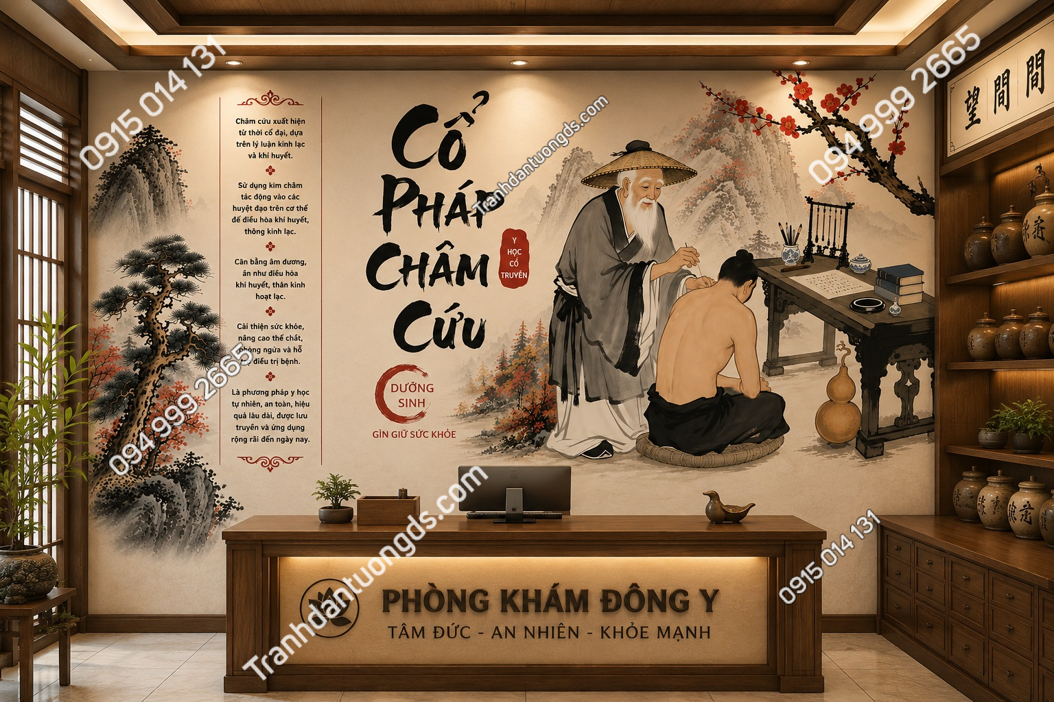 Tranh dán tường cổ pháp châm cứu đông y trung hoa NP20251107180528883105