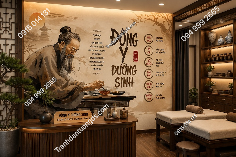 Tranh dán tường đông y dưỡng sinh trung hoa NP20230809120107347122