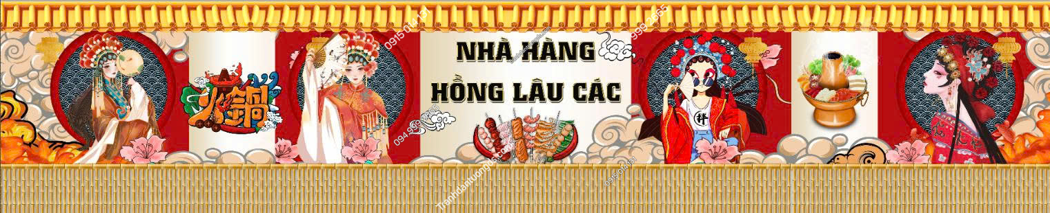 Tranh dán tường khổ dài quán lẩu nướng 2026 (1)